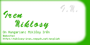 iren miklosy business card