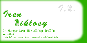 iren miklosy business card